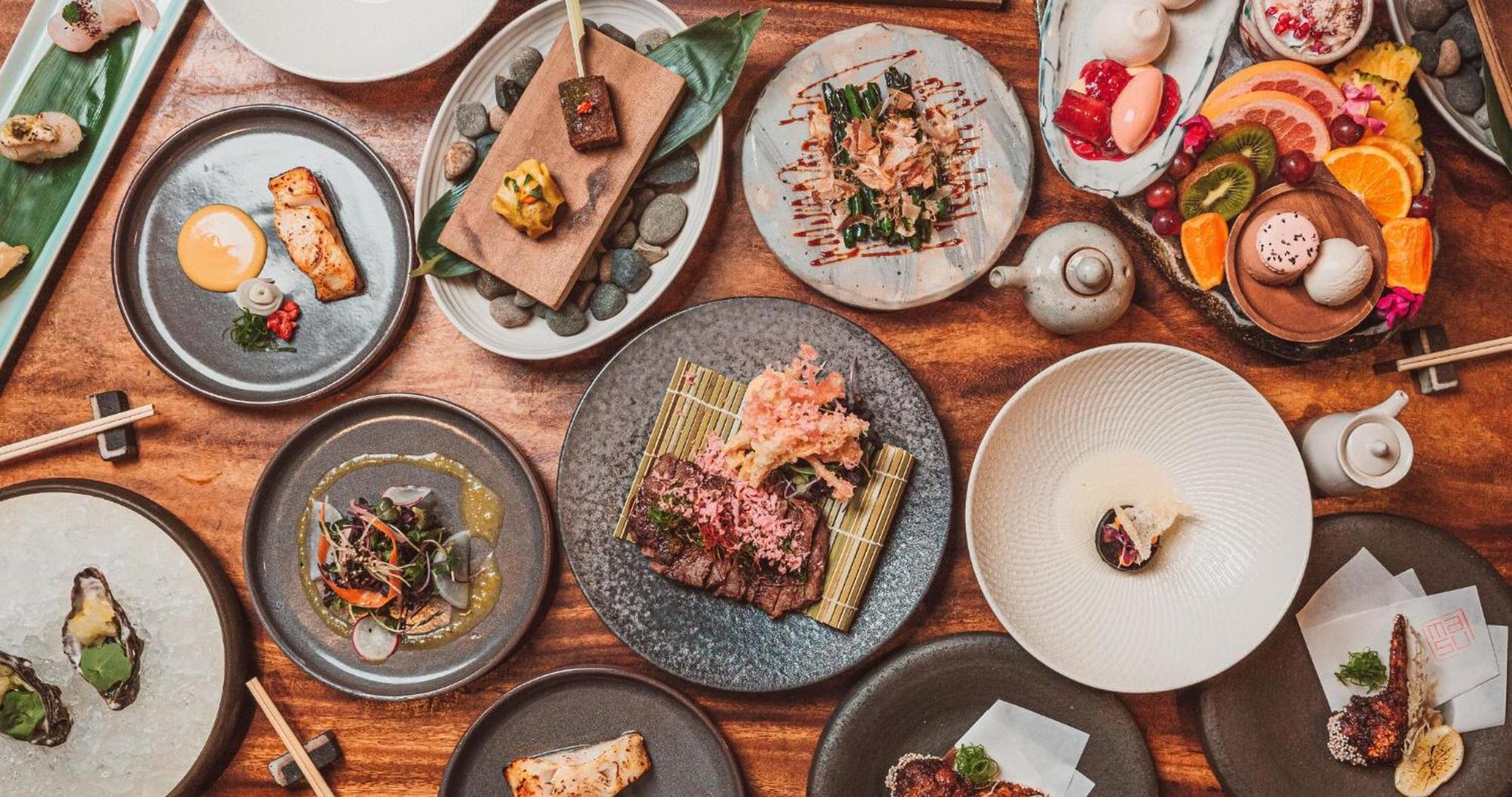 Horizon By Skycity Окленд Экстерьер фото A selection of dishes at the restaurant